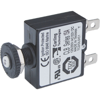 Blue Sea 7056 15A Push Button Thermal with Quick Connect Terminals