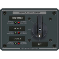Blue Sea 8361 AC Rotary Switch Panel 65 Ampere 3 Positions + OFF, 3 Pole