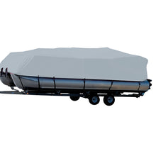 Carver Performance Poly-Guard Styled-to-Fit Boat Cover f/24.5' Pontoons w/Bimini Top & Rails - Grey
