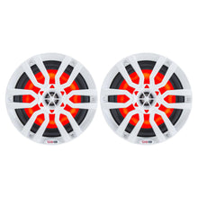 DS18 HYDRO 6.5" 2-Way Marine Speakers w/RGB LED Lights 300W - White