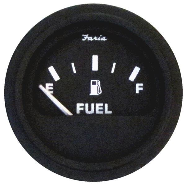 Faria 2" Heavy-Duty Fuel Level Gauge - Black w/Black Bezel