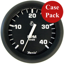 Faria 4" Tachometer Euro Style (4000 RPM) Diesel (Mech Takeoff & Var Ratio Alt) - Black *Bulk Case of 12*