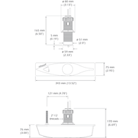 Furuno 235DHT-LMSE Bronze Thru-Hull, Digital Depth & High-Precision Temp Sensor, 7" Stem & High Speed Block (7-Pin)