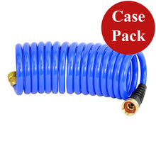 HoseCoil 15' Blue Self Coiling Hose w/Flex Relief - *Case of 6*