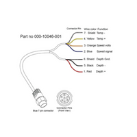 Lowrance Adapter Cable 7-Pin Blue to Bare Wires