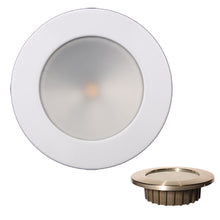 Lunasea "ZERO EMI" Recessed 3.5" LED Light - Warm White, Red w/White Stainless Steel Bezel - 12VDC