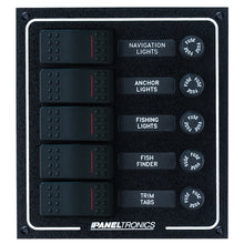 Paneltronics Waterproof DC 5 Position Lighted Rocker & Fuse