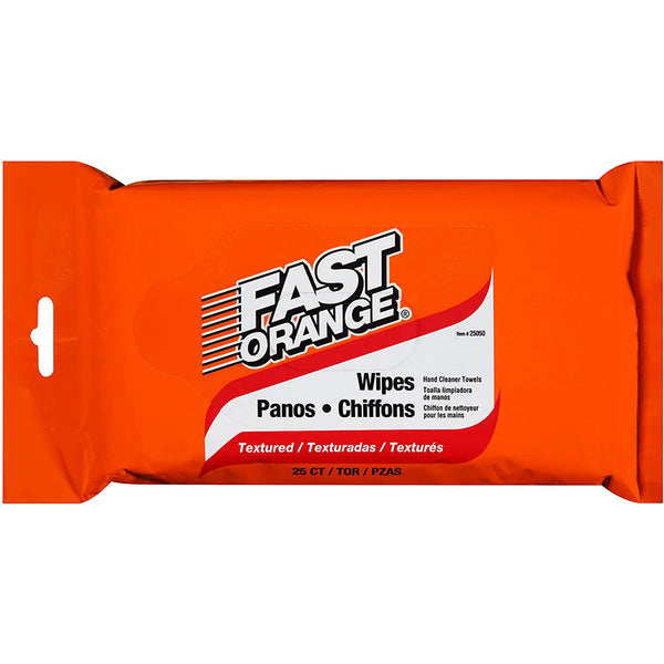 Permatex Fast Orange® Heavy Duty Hand Cleaner Wipes - 25-Piece