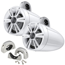 Pioneer 7.7" 250W IPX7 Tower Speaker w/RGB LED Lighting - Max Sports Grill- White & Mounting Clamps