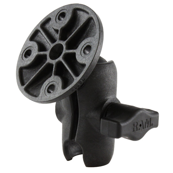 RAM Mount Composite 1" Ball Short Length Double Socket Arm w/2.5" Round Base Including AMPs Hole Pattern