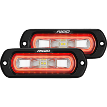 RIGID Industries SR-L Series Flush Mount Spreader Light - Black Housing - Red Halo