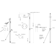 Scanstrut LMP-1 Self Leveling Pole Radar Mount - Raymarine Garmin Navico 2kW & 4kW Domes