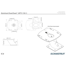 Scanstrut PowerTower® 6" Aluminum 2kW/4kW Raymarine, Garmin & Navico BR24/3G/4G - Forward Leaning
