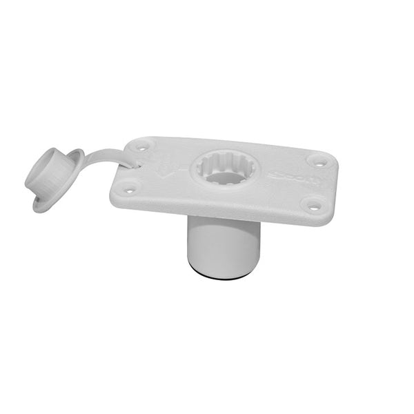 Scotty 244 Flush Deck Mount White w/Rain Cap