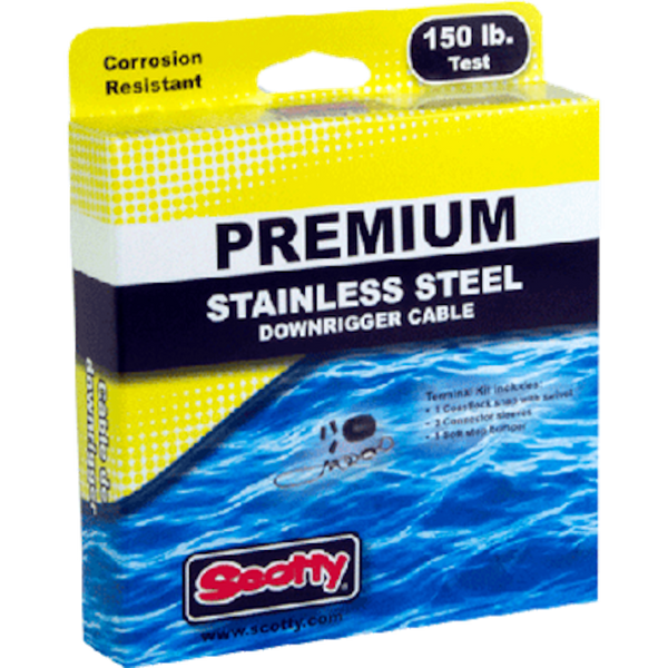 Scotty Stainless Downrigger Cable, 400', 150#