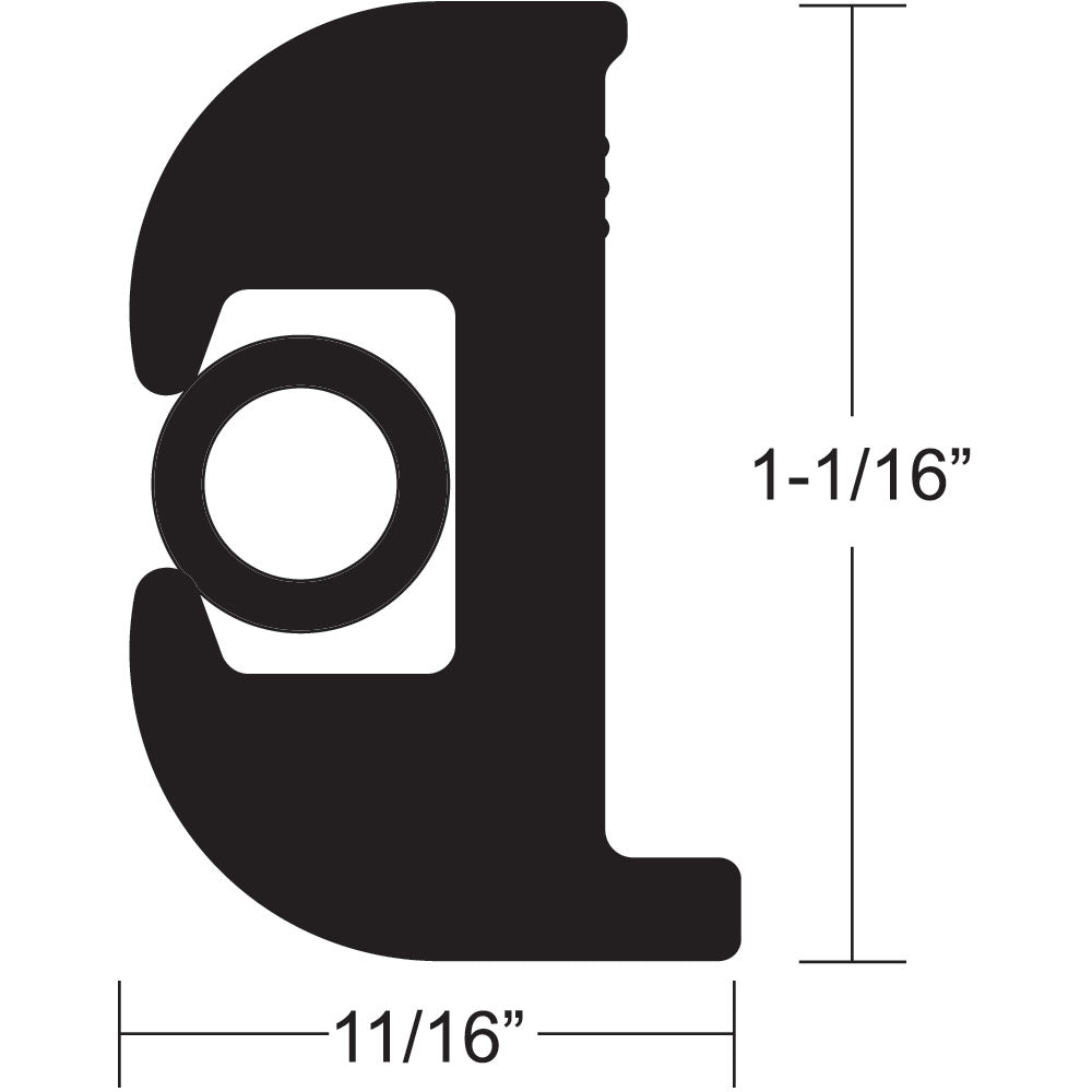 TACO Flex Vinyl Rub Rail Kit Black w/Black Insert 50' 11/16