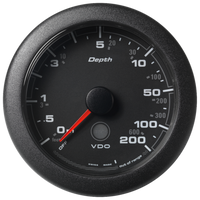 Veratron 3-3/8" (85MM) OceanLink® Depth Gauge (200M/600') - Black Dial & Bezel