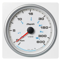 Veratron 4-3/8" (110mm) AcquaLink® Depth Gauge 660'/220M - 12/24V - White Dial & Bezel