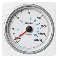 Veratron 4-3/8" (110mm) AcquaLink® Depth Gauge 200M/660' - 12/24V - White Dial & Bezel
