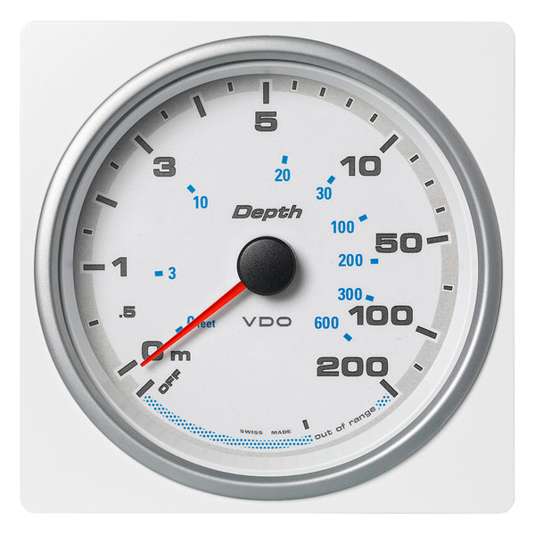 Veratron 4-3/8" (110mm) AcquaLink® Depth Gauge 200M/660' - 12/24V - White Dial & Bezel