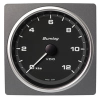 Veratron 4-3/8" (110mm) AcquaLink® Speed Through Water 12 Knots - 12/24V - Black Dial & Bezel