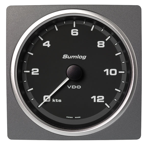 Veratron 4-3/8" (110mm) AcquaLink® Speed Through Water 12 Knots - 12/24V - Black Dial & Bezel