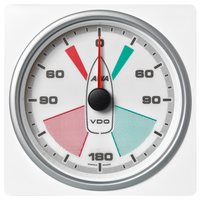 Veratron 4-3/8" (110mm) AcquaLink® Apparent Wind Angle 360° - 12/24V - White Dial & Bezel