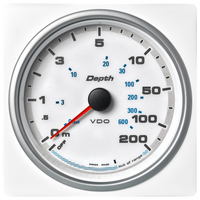Veratron 4-3/8" (110mm) AcquaLink® Depth Gauge 200M/660' - 12/24V - White Dial & Bezel