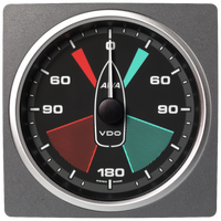 Veratron 4-3/8" (110mm) AcquaLink® Apparent Wind Angle 360° - 12/24V - Black Dial & Bezel