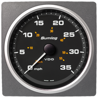 Veratron 4-3/8" (110mm) AcquaLink® Speed Through Water 35 MPH/55 KPH - 12/24V - Black Dial & Bezel