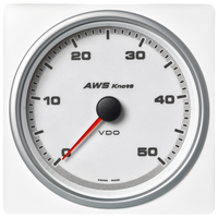 Veratron 4-3/8" (110mm) AcquaLink Apparent Wind Speed 0-50 Knots - 12/24V - White Dial & Bezel