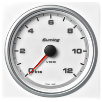 Veratron 4-3/8" (110mm) AcquaLink® Speed Through Water 12 Knots - 12/24V - White Dial & Bezel