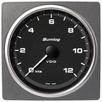 Veratron 4-3/8" (110mm) AcquaLink® Speed Through Water 12 Knots - 12/24V - Black Dial & Bezel