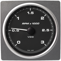 Veratron 4-3/8" (110mm) AcquaLink® Tachometer 3000 RPM - 12/24V - Black Dial & Bezel