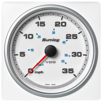 Veratron 4-3/8" (110mm) AcquaLink® Speed Through Water 35 MPH/60 KMH - 12/24V - White Dial & Bezel
