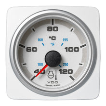 Veratron 52 MM (2-1/16") AcquaLink Coolant Temp Gauge 40° to120°C - White Dial & Bezel
