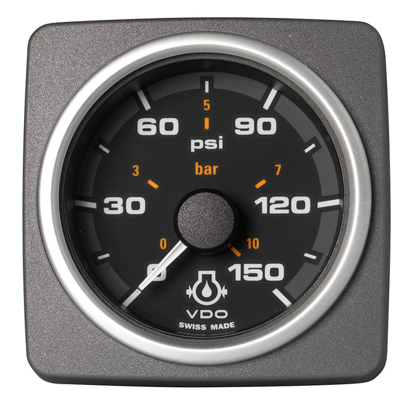 Veratron 52 MM (2-1/16") AcquaLink Engine Oil Pressure 150 PSI/10 Bar - Black Dial & Bezel