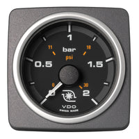 Veratron 52 MM (2-1/16") AcquaLink Boost Pressure Gauge 2 Bar/30 PSI - Black Dial & Bezel