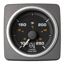 Veratron 52 MM (2-1/16") AcquaLink® Coolant Temp Gauge 100° to 250°F - Black Dial & Bezel
