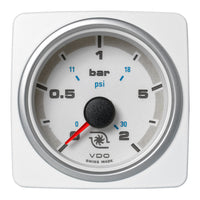 Veratron 52 MM (2-1/16") AcquaLink Boost Press Gauge 2 Bar/30 PSI - White Dial & Bezel