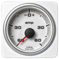 Veratron 52 MM (2-1/16") AcquaLink Ammeter Gauge -60/+60 AMP - White Dial & Bezel