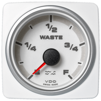 Veratron 52 MM (2-1/16") AcquaLink Waste Water Gauge Empty/Full - White Dial & Bezel