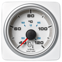 Veratron 52 MM (2-1/16") AcquaLink Coolant Temp Gauge 40° to120°C - White Dial & Bezel