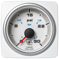 Veratron 52 MM (2-1/16") AcquaLink Boost Press Gauge 30 PSI/2 Bar - White Dial & Bezel