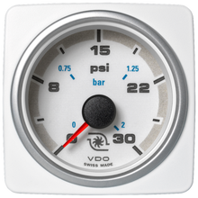 Veratron 52 MM (2-1/16") AcquaLink Boost Press Gauge 30 PSI/2 Bar - White Dial & Bezel