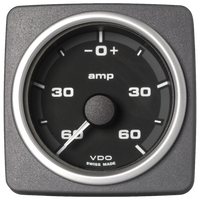 Veratron 52 MM (2-1/16") AcquaLink Ammeter Gauge -60/+60 AMP - Black Dial & Bezel