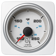 Veratron 52 MM (2-1/16") AcquaLink Coolant Temp Gauge 100°F to 250°F - White Dial & Bezel