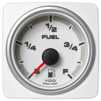 Veratron 52 MM (2-1/16") AcquaLink Fuel Level Gauge E/F - White Dial & Bezel
