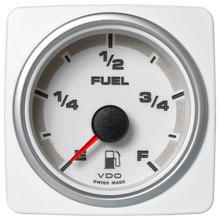 Veratron 52 MM (2-1/16") AcquaLink Fuel Level Gauge E/F - White Dial & Bezel