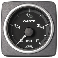 Veratron 52 MM (2-1/16") AcquaLink Waste Water Gauge Empty/Full - Black Dial & Bezel